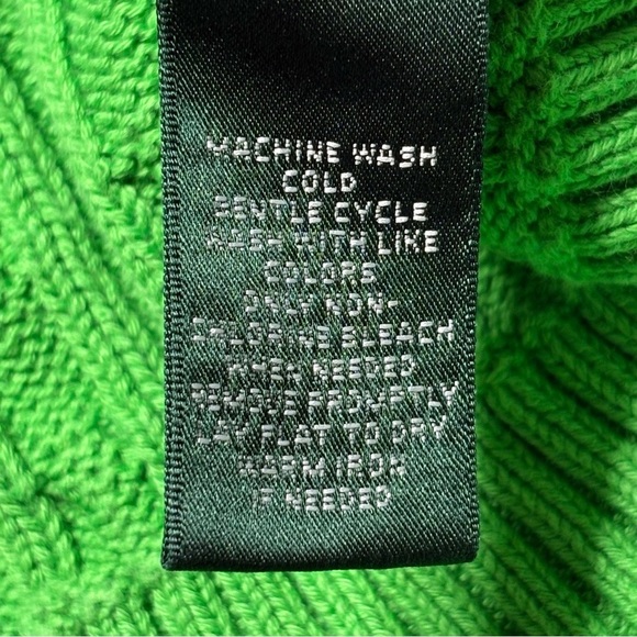 Lauren Ralph Lauren Active Full Zip Fitted Knit Sweater Crest Logo Green Navy M - Picture 11 of 11